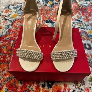 Kelly & Katie Silver Satin Heels